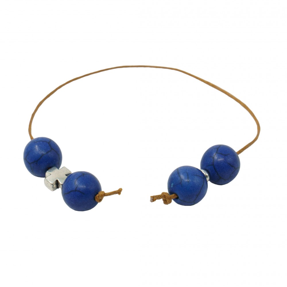 Begleri blue beads-silver cross