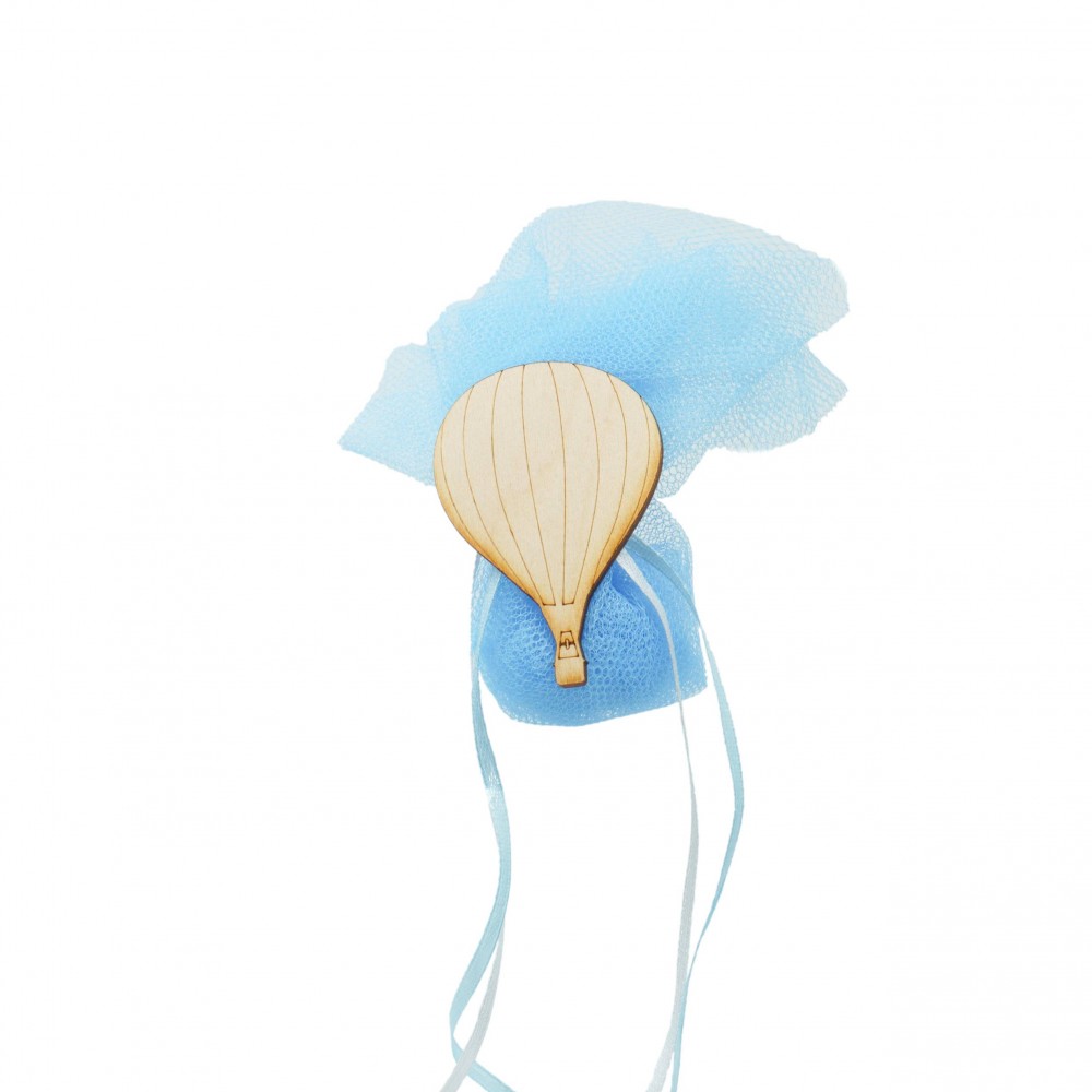 Μπομπονιέρα-αγόρι-ξύλινο αερόστατο