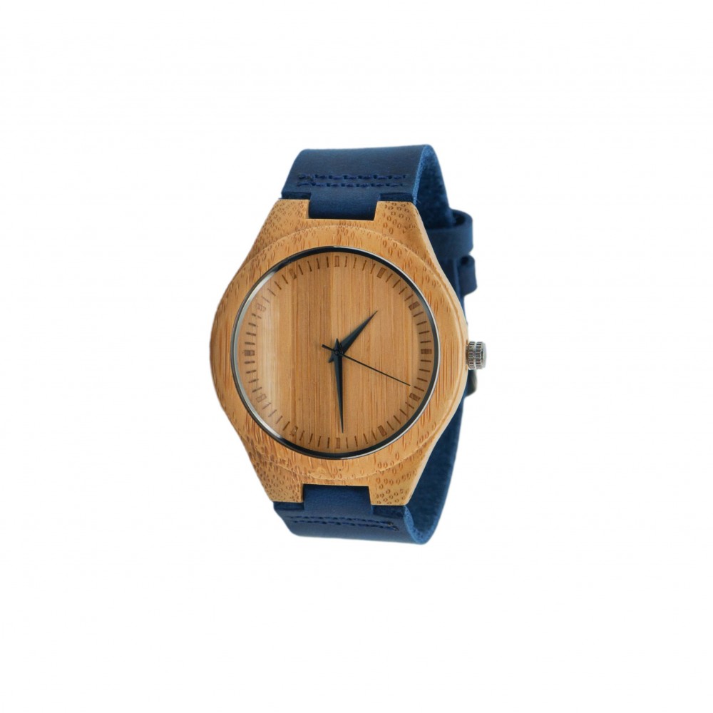 Watch-Blue-Wooden dial(Light colored wood)